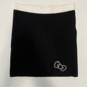 NWT Hello Kitty Deadstock Black Embellished Knit Mini Skirt S Kawaii Girlhood